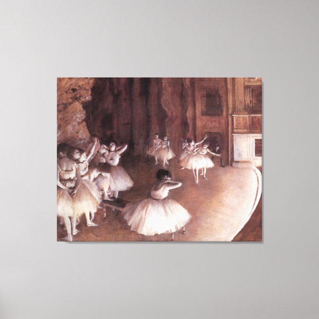 Ballett-Probe auf der Bühne von Edgar Degas Leinwanddruck (Vorderseite)