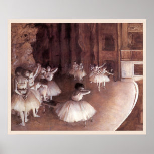 Ballett-Probe auf der Bühne von Edgar Degas Poster