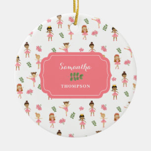 Ballett Rosa Ballerinas Tanzpattern Girl Keramik Ornament