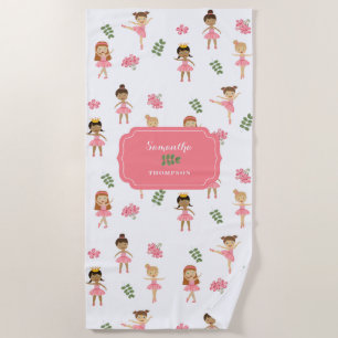 Ballett Rosa Ballerinas Tanzpattern Girl Strandtuch