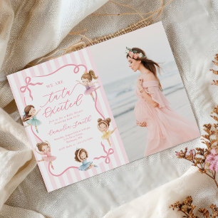 Ballett Rosa Mädchen Schleife Ballerina Baby Showe Einladung