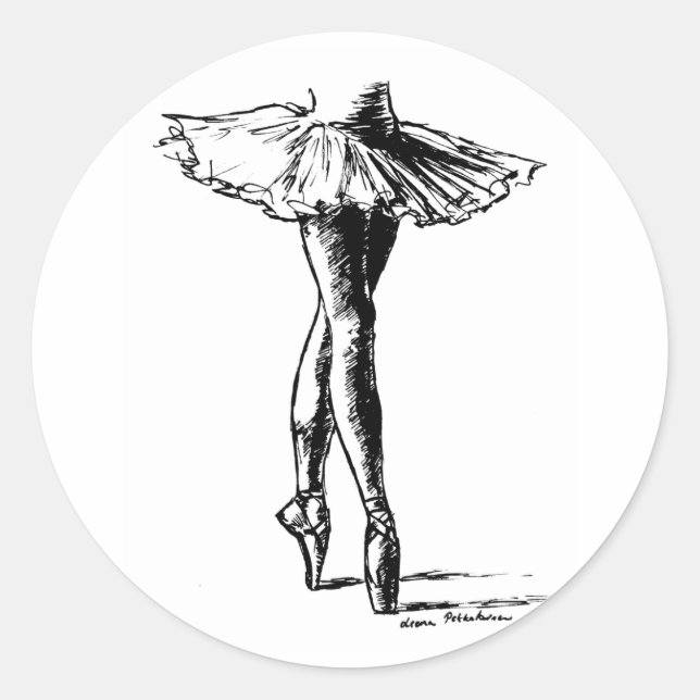 Ballett Runder Aufkleber (Vorderseite)