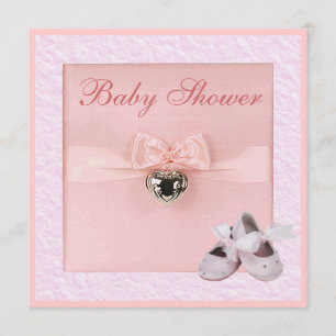 Ballett-Schuh-u. Locket-Mädchen-rosa Babyparty Einladung