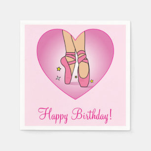 Ballett-Schuhe in Herz-alles Gute zum Geburtstag Serviette