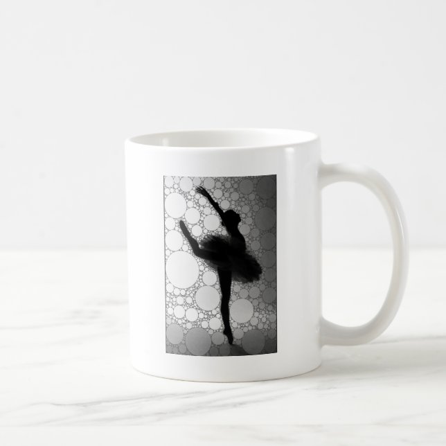 Ballett Schwarz-weißes Tanzen Ballerina Tasse (Rechts)