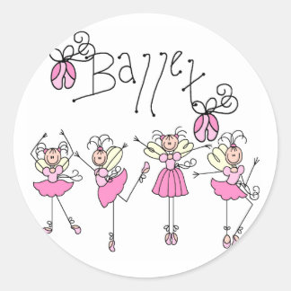 Ballett-T - Shirt und Geschenke Runder Aufkleber