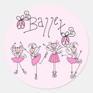 Ballett-T-Shirts und Geschenke Runder Aufkleber