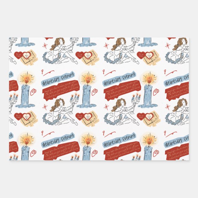 Ballett-Tagebuch Journal Scrapbook Whimsical Geschenkpapier Set (Vorderseite)