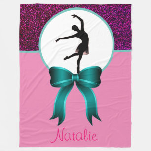 Ballett Tanz Glitter und Bogen Fleece Decke