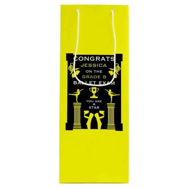 Ballett-Tanz Herzlichen Glückwunsch Geschenktüte Für Weinflaschen (Vorderseite)