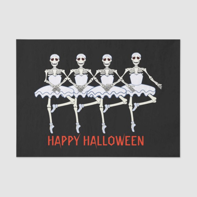 Ballett-Tanz Skelette-Halloween-Party Seidenpapier (Vorderseite)