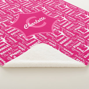 Ballett Tanzen Niedlich Pink White Girl Mit Monogr Sherpadecke