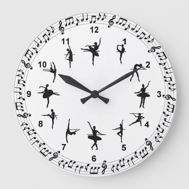 Ballett-Tänzer Akrylonwand Große Wanduhr (Vorderseite)