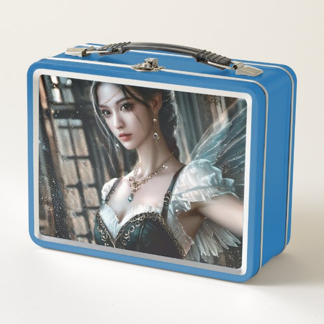 Ballett-Tänzer in einem grünen TuTu und Feen Flüge Metall Brotdose (Vorderseite)