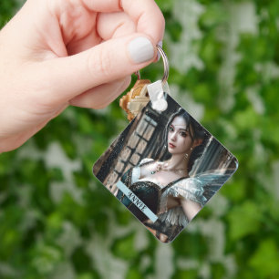 Ballett-Tänzer in einem grünen TuTu und Feen Flüge Schlüsselanhänger