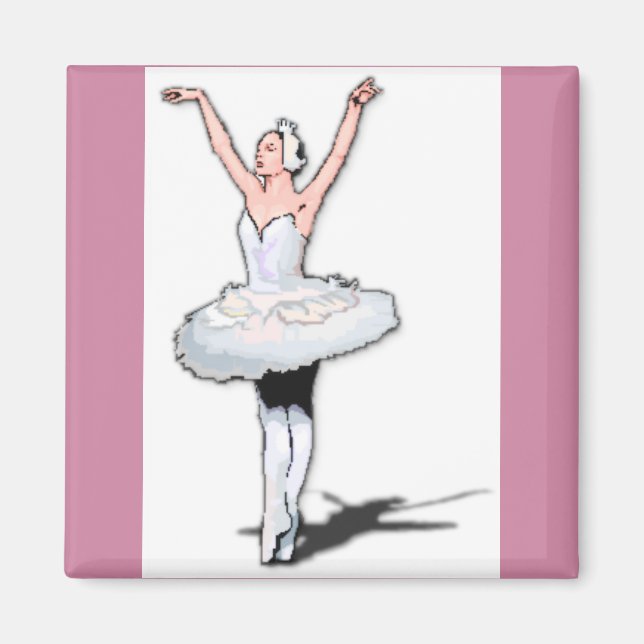 Ballett Thema Pink Ballerina Magnet (Vorne)