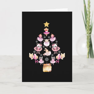 Ballett-Tiere Ballerina Weihnachtsbaum Karte