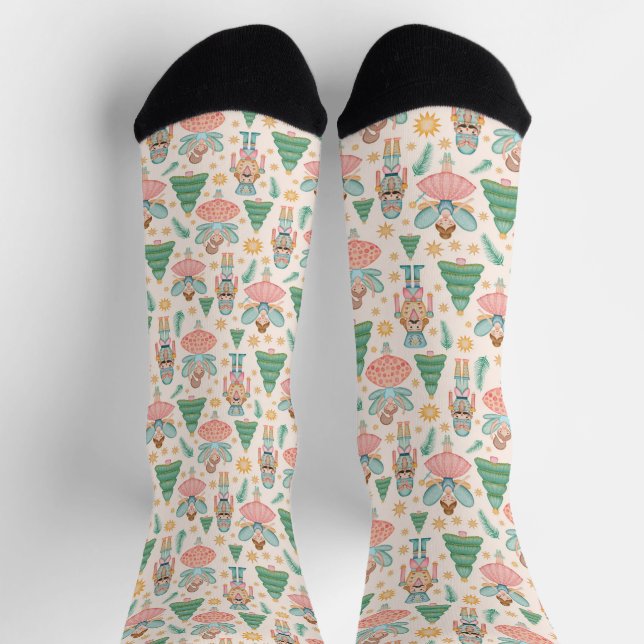 Ballett und Fairies auf Creme-Hintergrund Socken (Oben)