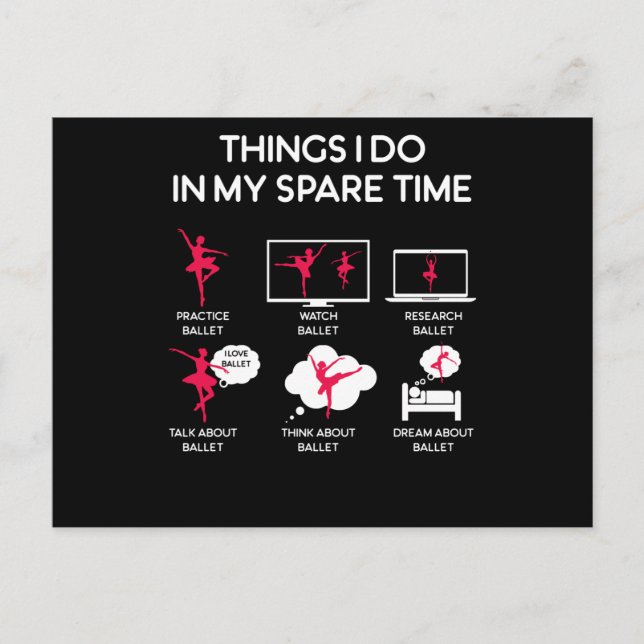 Ballettangelegenheiten, die ich in meiner Freizeit Postkarte (Vorderseite)