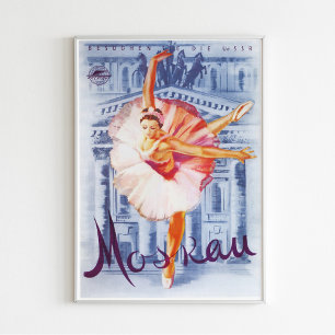 Ballettänzerin Vintage Sowjet Poster