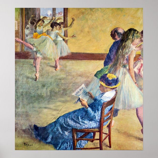 Ballettklasse, die Tanzsaal von Edgar Degas Poster (Vorne)