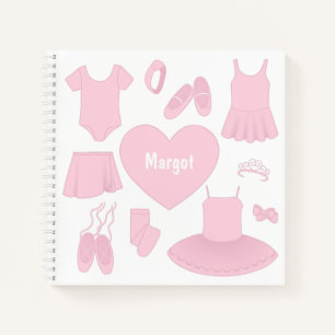 Ballettkleidung Square Notebook - Weißer Hintergr Notizbuch