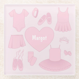 Ballettkleidung Untersetzer aus Glas - Rosa Hinter