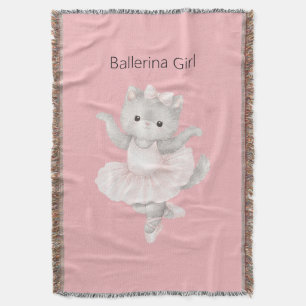Ballettmädchen Graues Kätzchen Decke