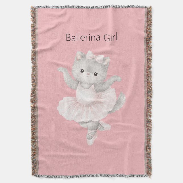 Ballettmädchen Graues Kätzchen Decke (Vorderseite Vertikal)