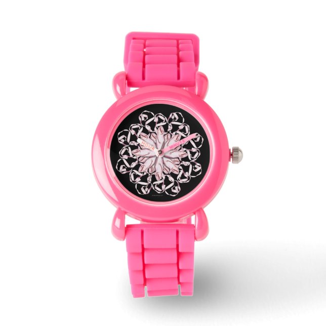 Ballettmuster (pink) Armbanduhr (Vorderseite)