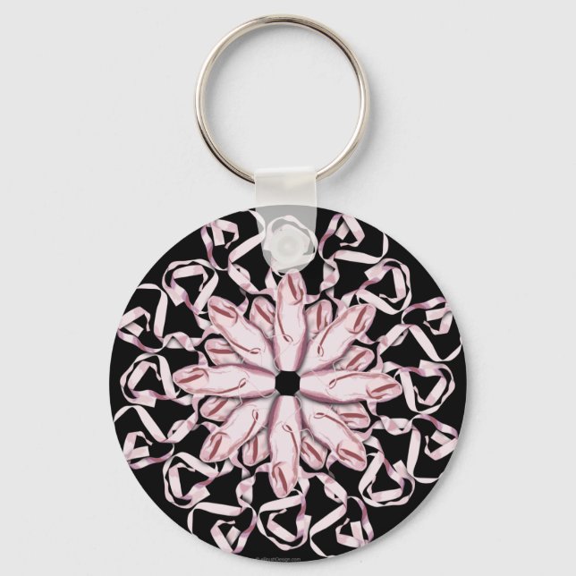 Ballettmuster (pink) schlüsselanhänger (Vorderseite)