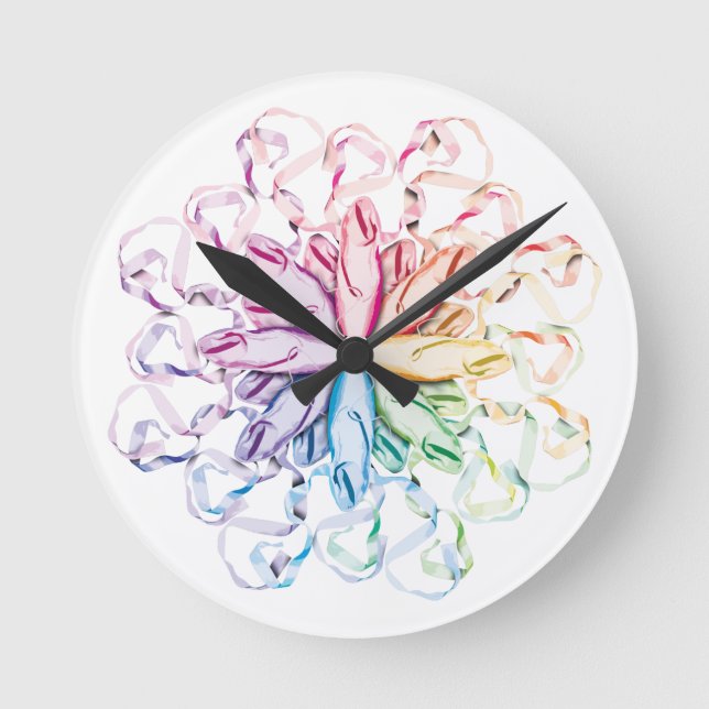 Ballettmuster (spektral) runde wanduhr (Vorderseite)