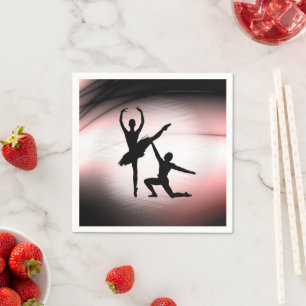 Ballettpaartanz mit rosa Akzent Serviette