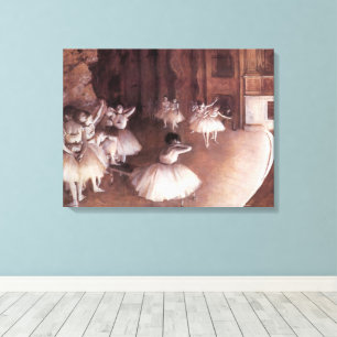 Ballettprobe auf der Bühne von Edgar Degas Leinwanddruck