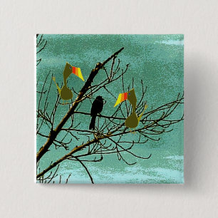 Ballettröckchen und schwarzer Vogel Button