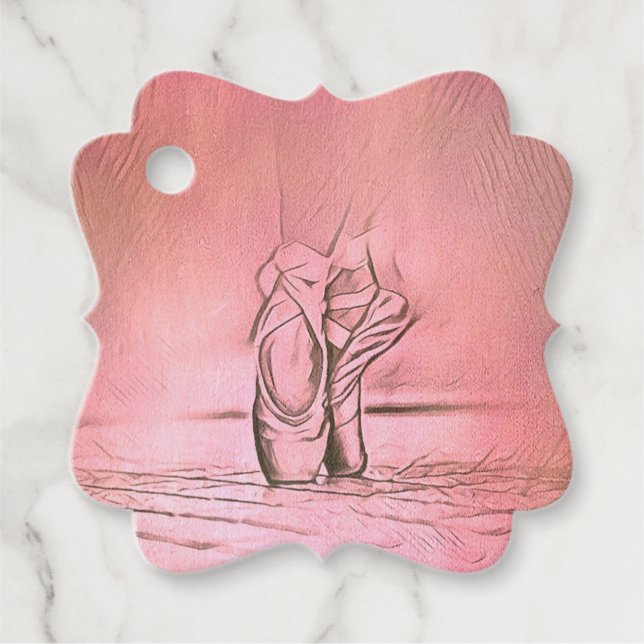 Ballettschuhe Ausgeklügelte Ballerina Geschenkanhänger (Vorderseite)