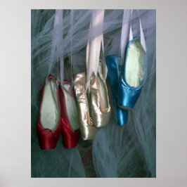Ballettschuhe in drei Farben Poster