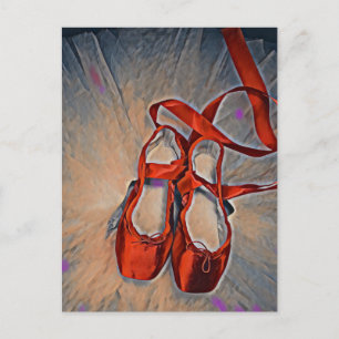 Ballettschuhe mit lila Pinselstrichen Postkarte