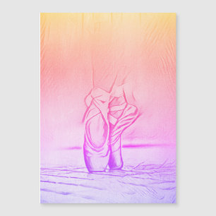 Ballettschuhe Rainbow Ballerina Magnetkarte