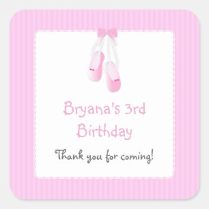 Ballettschuhe Rosa Ballettparty-Aufkleber Quadratischer Aufkleber