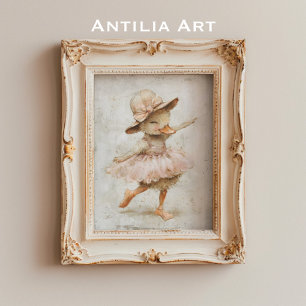 Balletttanz Duck Whimsical Kinderzimmer Ballerina Poster