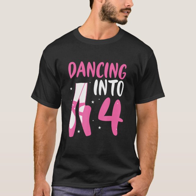 Balletttanz Tanz Inn 4. Geburtstag Ballerina T-Shirt (Vorderseite)