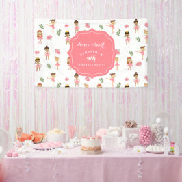 Balletttanz & Twirl Pink Ballerina Geburtstag Banner