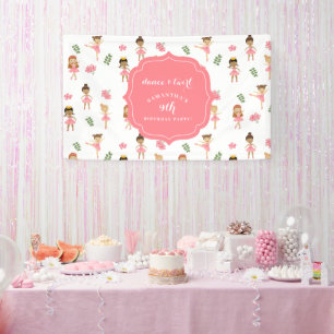 Balletttanz & Twirl Pink Ballerina Geburtstag Banner