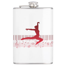 Balletttänzer auf der Tastatur Flachmann