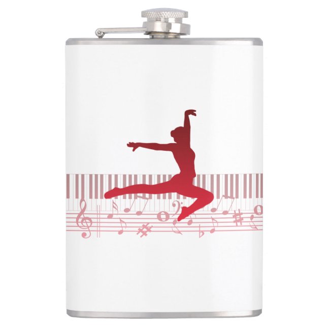 Balletttänzer auf der Tastatur Flachmann (Vorderseite)