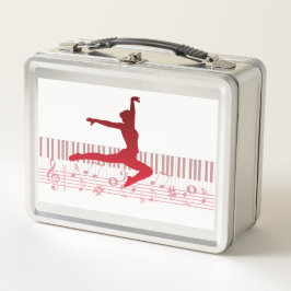 Balletttänzer auf der Tastatur Metall Brotdose