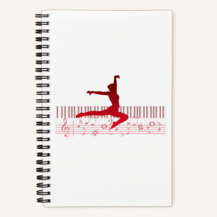Balletttänzer auf der Tastatur Notizbuch
