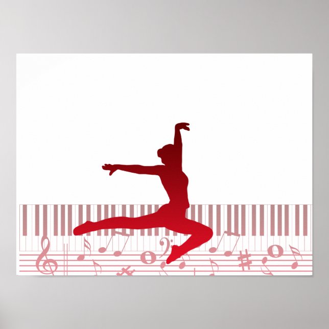 Balletttänzer auf der Tastatur Poster (Vorne)