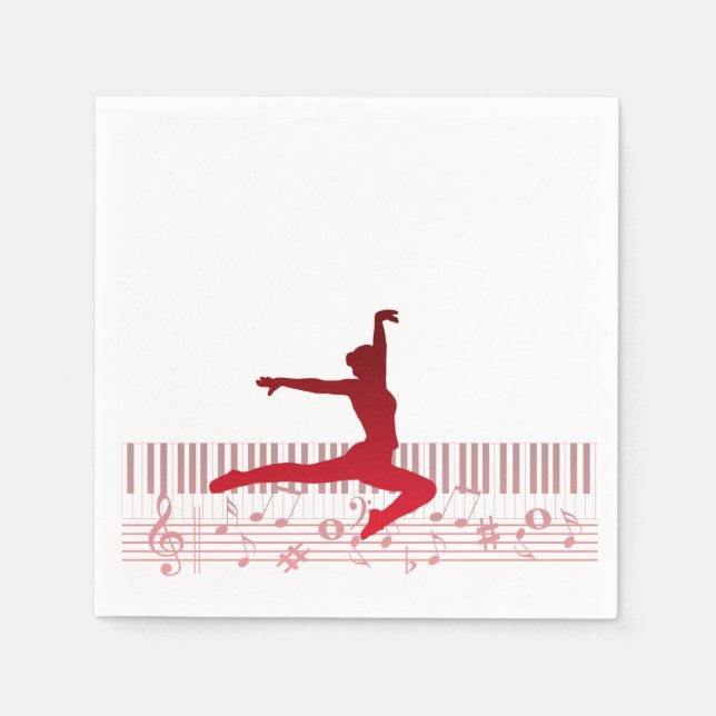 Balletttänzer auf der Tastatur Serviette (Vorderseite)
